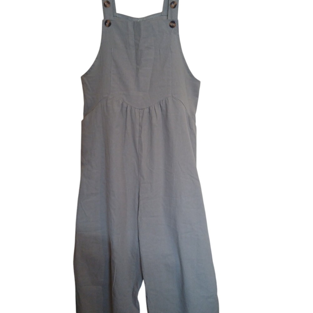 Gray Buttoned Overalls